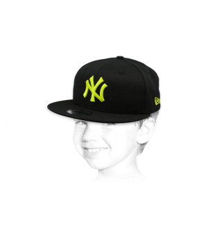 casquette enfant NY noir jaune Snapback Kids League Ess NY 9Fifty black cyber yellow